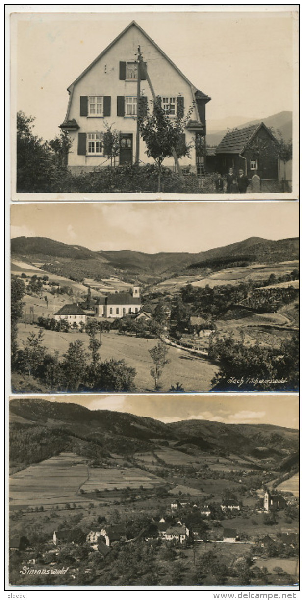 3 Real Photo Simonswald , Jach I/ Schwarzwald  Fotohaus Belz Waldkirch - Waldkirch