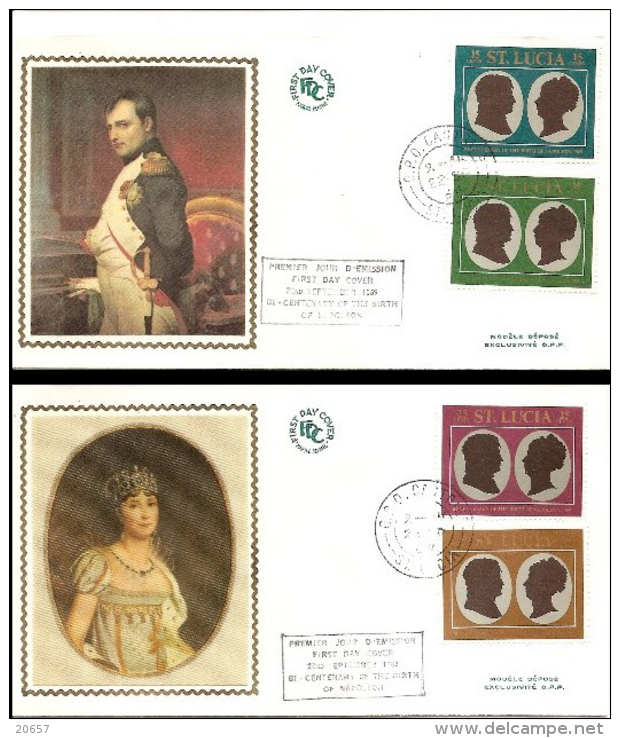 Sainte-Lucie Saint Lucia 251/54 Fdcs , Napoléon Bonaparte , Impératrice - Napoleon