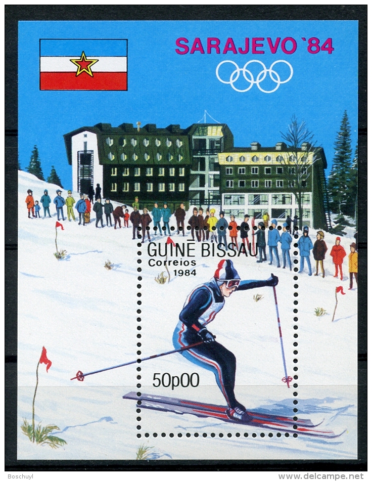 Guinea Bissau, 1984, Olympic Winter Games Sarajevo, Skiing, MNH, Michel Block 257 - Guinea-Bissau