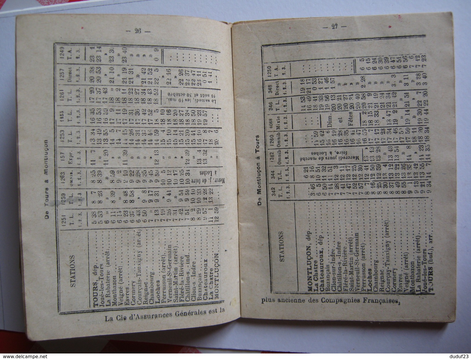 GUIDE INDICATEUR DE TOURAINE - Service D'été 1912 - GUIDE HORAIRE TRAINS TRANWAYS PRIX DES PLACES NOMBREUSES PUBLICITES - Europe