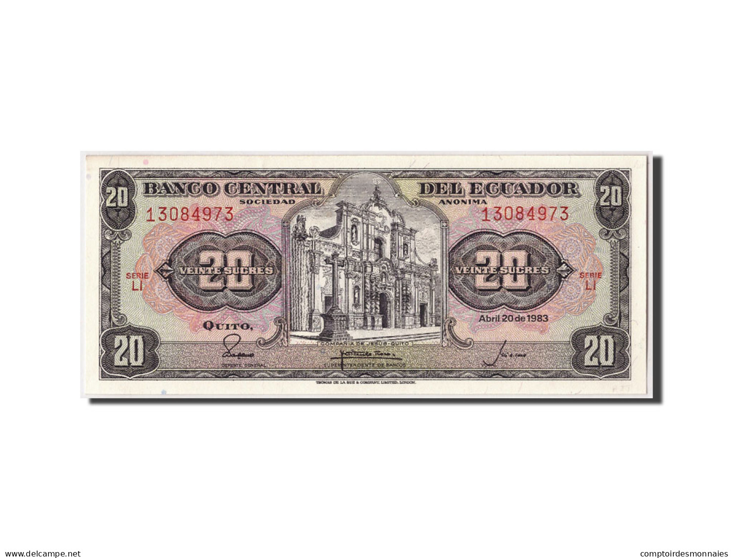 Billet, Équateur, 20 Sucres, 1983, 1983-04-20, KM:115b, NEUF - Equateur