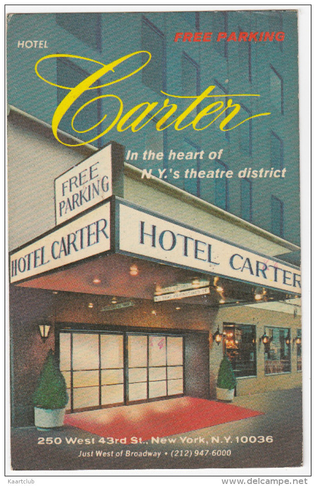 Hotel 'Carter' - 43rd Street - West Of Broadway - New York City - (1971)  - (N.Y.C.,- USA) - Bares, Hoteles Y Restaurantes