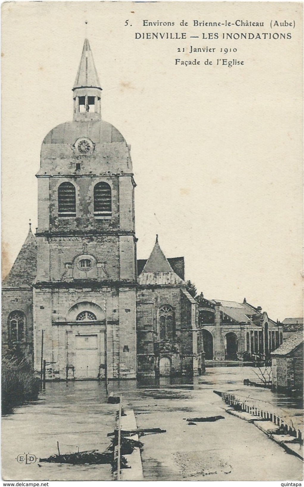 10 - Environs De Brienne-le-Château - DIENVILLE - Les Inondations 21 Janvier 1910 - Façade De L'Eglise - Other & Unclassified