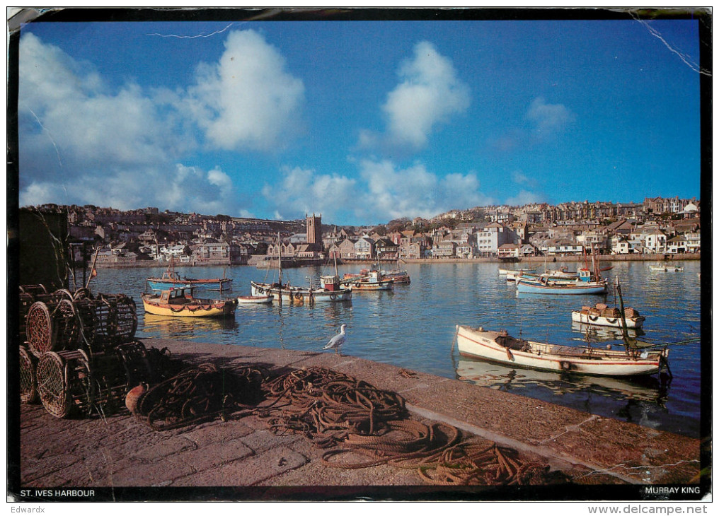 Harbour, St Ives, Cornwall, England Postcard Posted 1989 Stamp - St.Ives