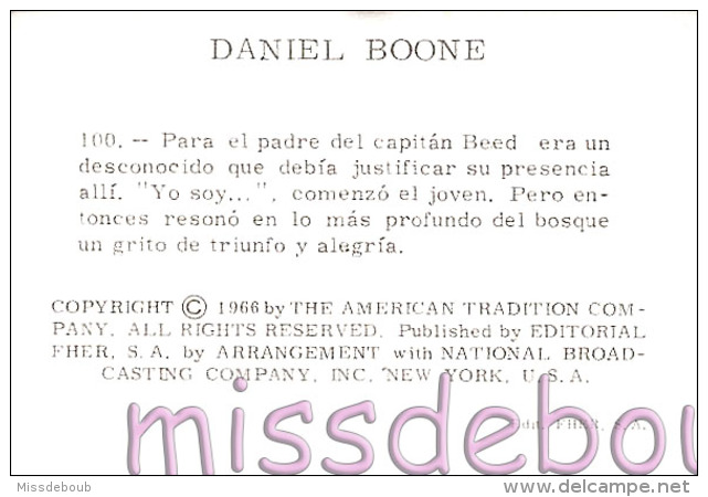 Daniel Boone - N° 100 -  Editorial Fher 1966 - Cromos Sueltos - Corresponden Al Album Daniel Boone 1966 - Otros & Sin Clasificación