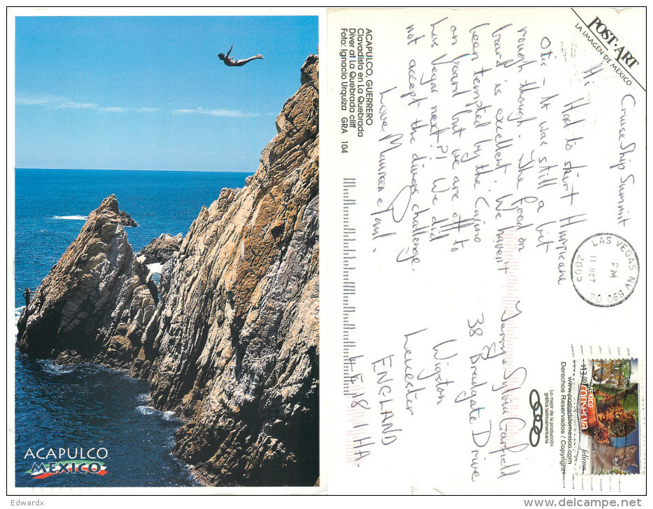 Acapulco, Mexico Postcard Posted 2005 Stamp - Mexique