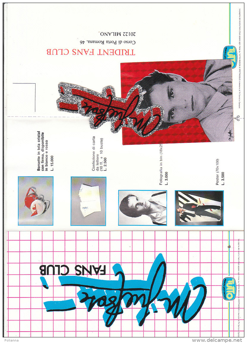 B1774 - Brochure FANS CLUB MIGUEL BOSE' + ADESIVO Tutto Musica Anni '80 - Altri & Non Classificati