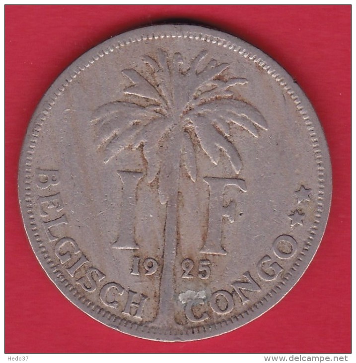 Congo Belge - 1 Franc 1925 - 1910-1934: Albert I.