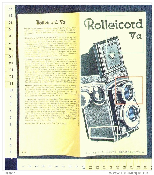 B1782 - Brochure Illustrata MACCHINA FOTOGRAFICA ROLLEICORD Vintage - Appareils Photo