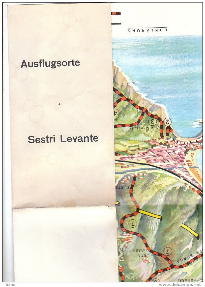 B1818 - CARTINA MAP GENOVA - SESTRI LEVANTE Anni '60 - Carte Geographique