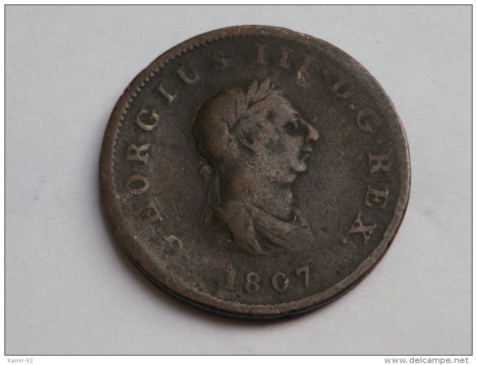 GREAT BRITAIN  HALF PENNY 1807 GEORGE III KM 662 - B. 1/2 Penny