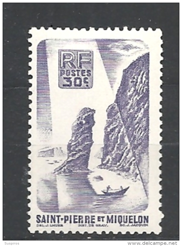 ST. PIERRE & MIQUELON  1947 Local Motives     YVERT 326 MNHINGED - Unused Stamps