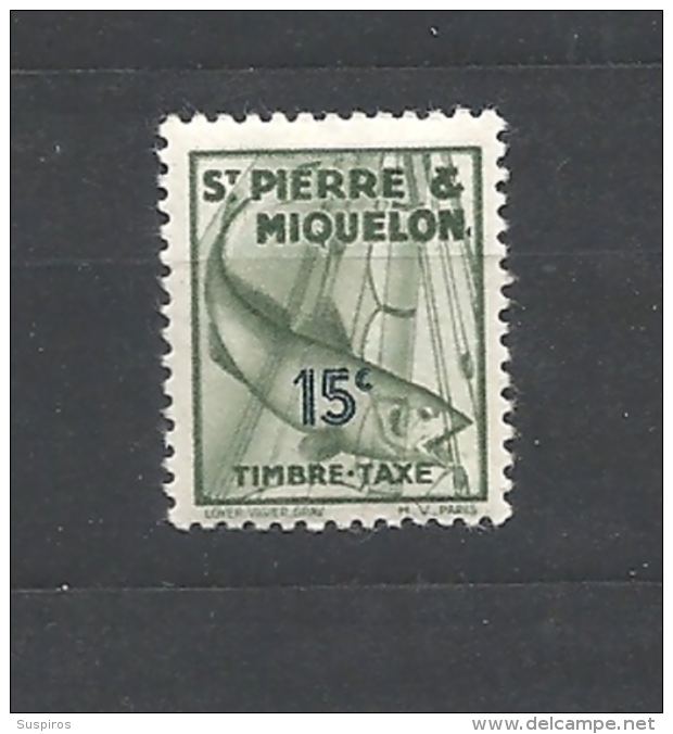 ST. PIERRE & MIQUELON  1938 TAXES MORUE YVERT #34 MNH - Unused Stamps