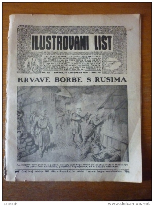 No 42-1916-CROATIA MAGAZINE-(BATTLE WITH RUSSIAN WWI ) - Andere & Zonder Classificatie