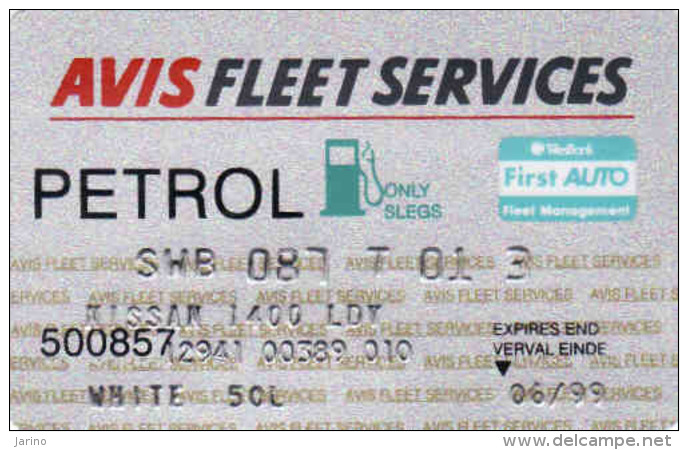 Transport Card - AVIS Fleet Services, Petrol, Auto, Afrique Du Sud / South Africa, Magnetic Carte - Moteurs