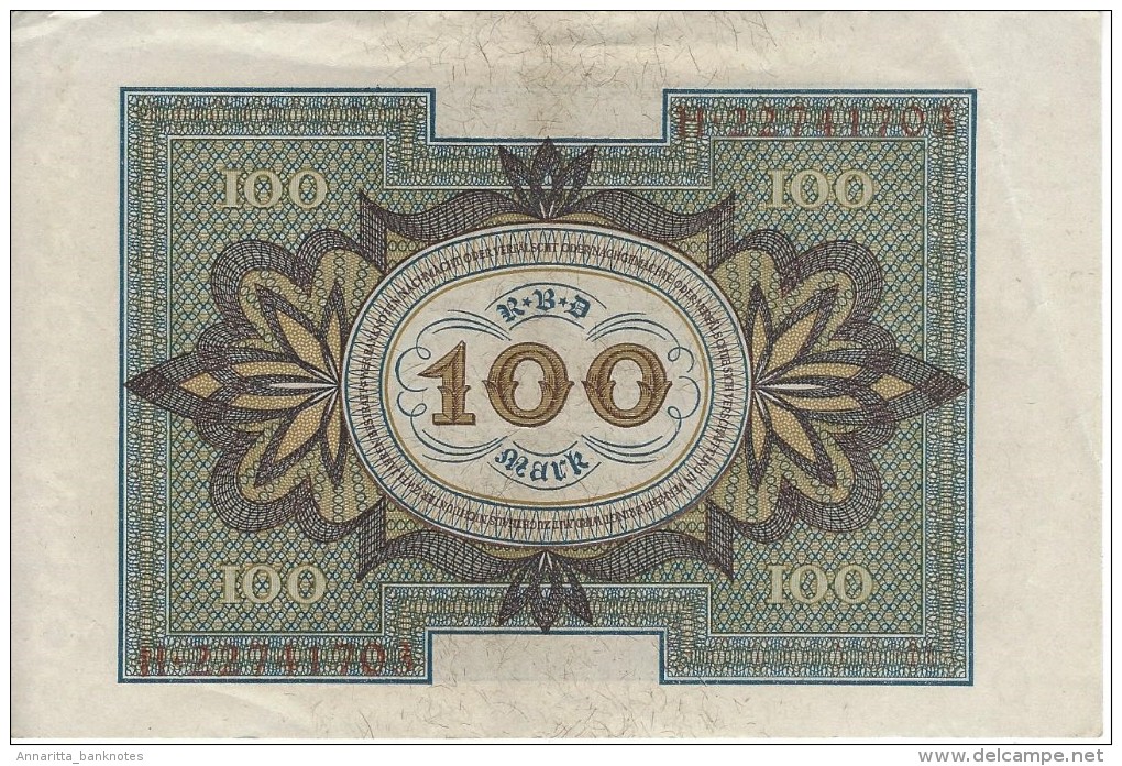 GERMANY 100 MARK 1920 P-69b XF/AU 8 DIGIT S/N [ DER069b ] - 100 Mark