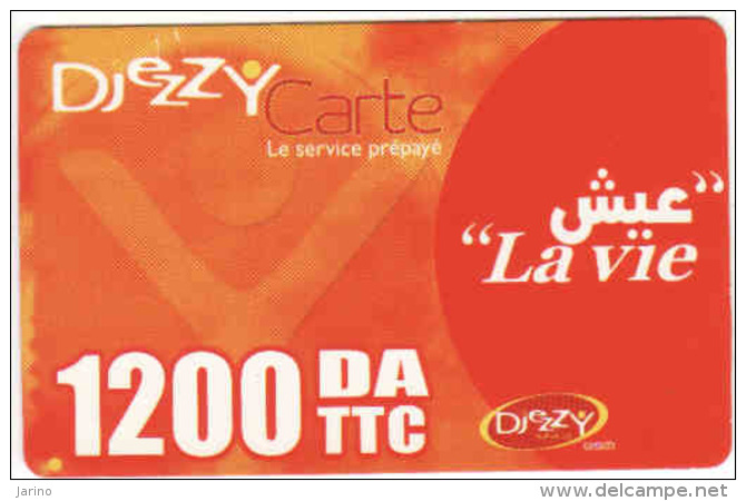 Algerie Recharge Djezzy 1200 DA  TTC Carte, La Vie - Algérie