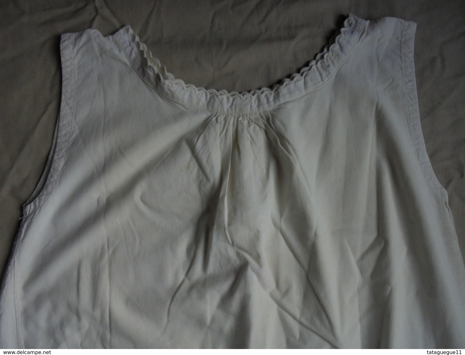 Ancien - Chemise longue sans manche en coton pour femme Années 40