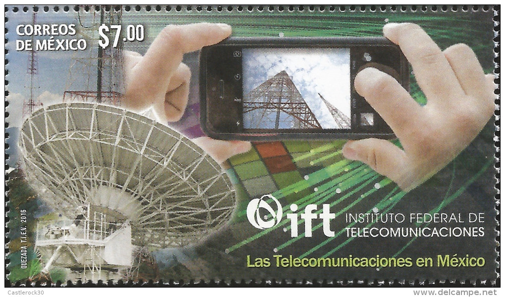 RJ)2016 MEXICO, ANTENNA-ENERGY TOWERS-MOBILE-HANDS-ENERGY, TELECOMMUNICATIONS FEDERAL INSTITUTE, TELECOMMUNICATIONS IN M - Mexico