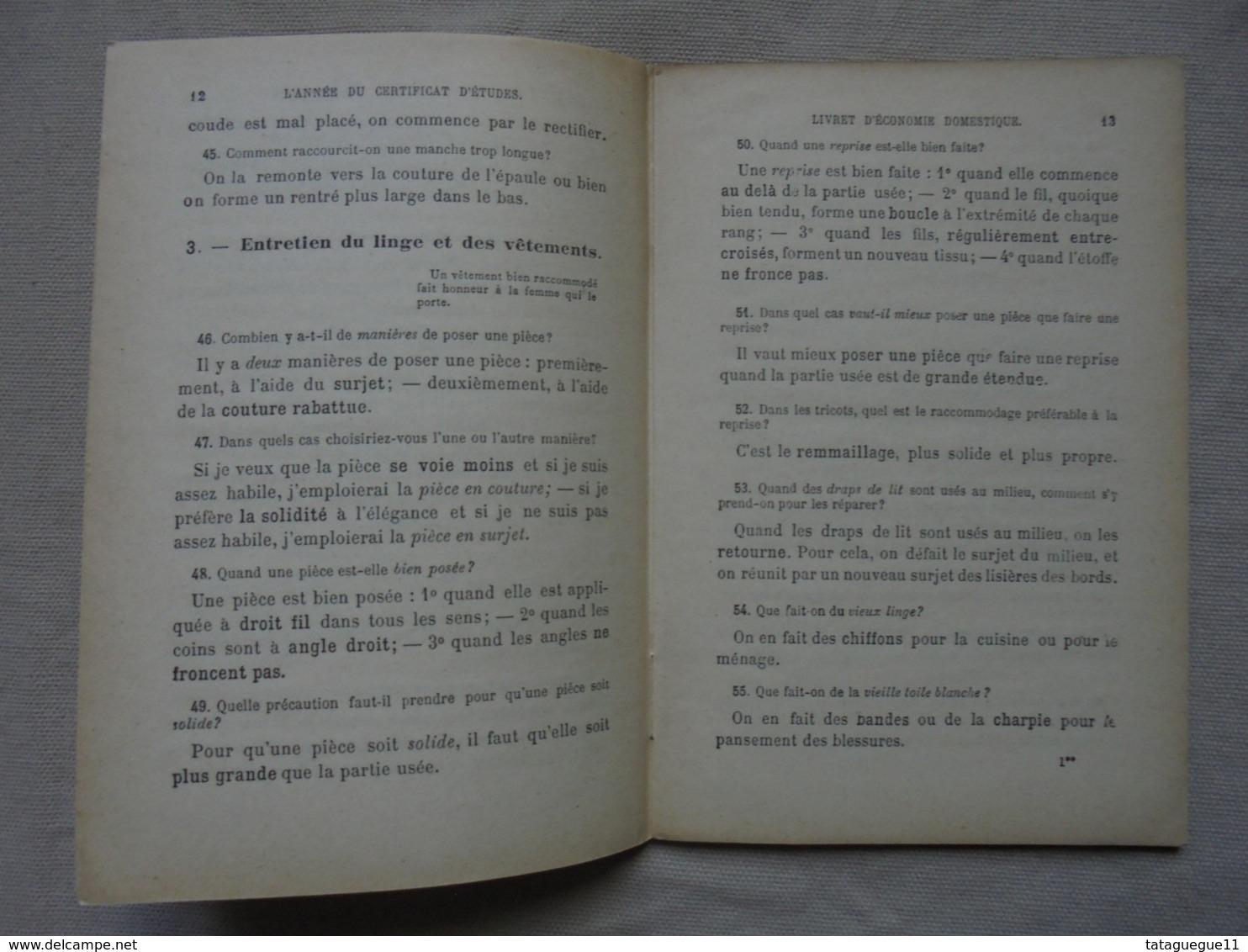 Ancien - Livret D'Economie Domestique - Cerificat D'études 1891 - 1801-1900