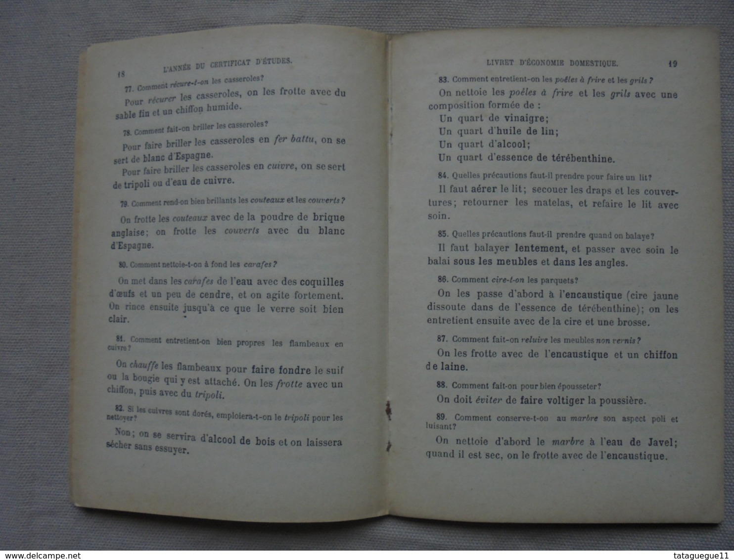 Ancien - Livret D'Economie Domestique - Cerificat D'études 1891 - 1801-1900