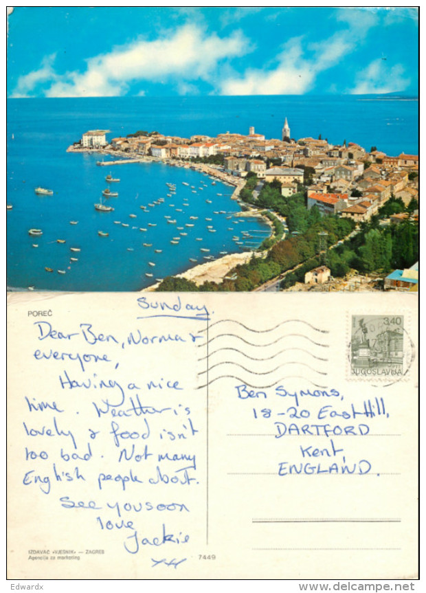 Porec, Croatia Postcard Posted 1979 Stamp - Croatia