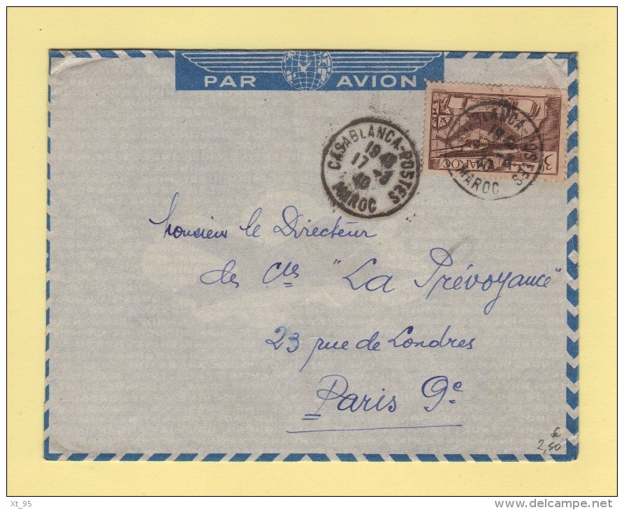 Casablanca - Maroc - 1940 - Par Avion Destination Paris - Used Stamps