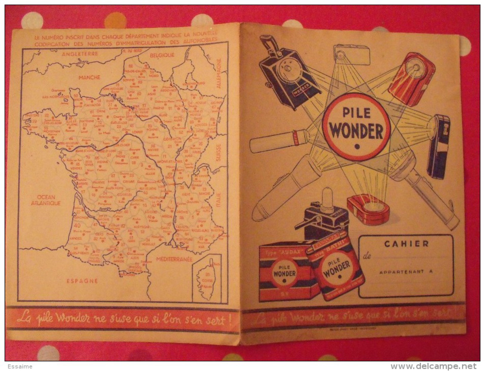 Protège-cahier Pile Wonder. Vers 1950. - Protège-cahiers