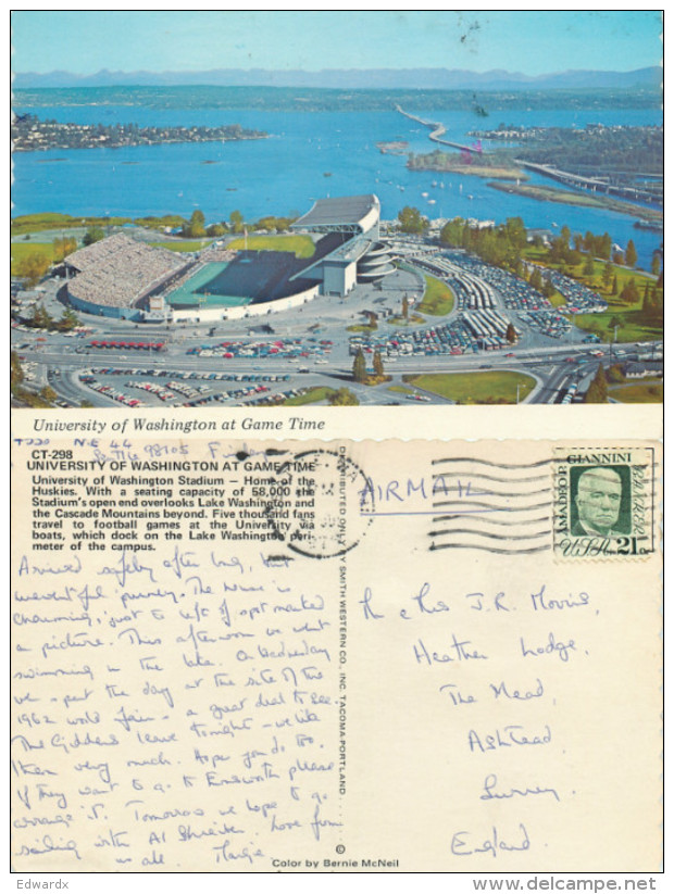 Stadium University Of Washington, Seattle, Washington, United States US Postcard Posted 1979 Stamp - Seattle