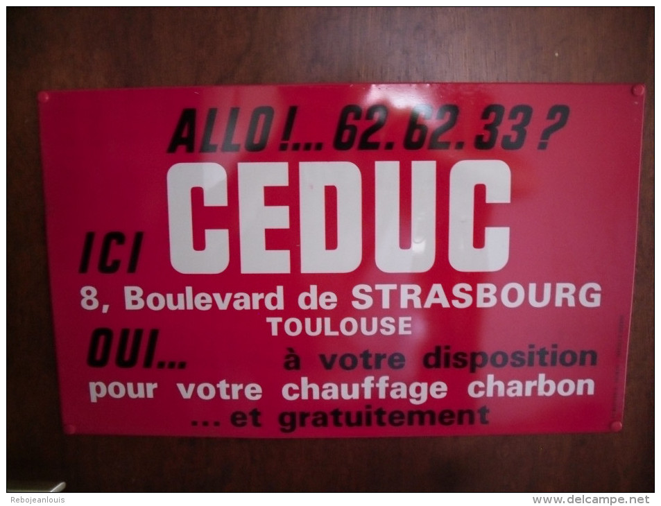 PLAQUE PUBLICITAIRE CEDUC TOLE PEINTE - Emailschilder (ab 1960)