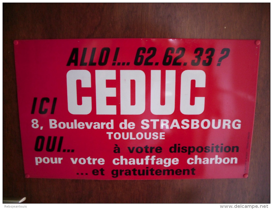 PLAQUE PUBLICITAIRE CEDUC TOLE PEINTE - Plaques émaillées (après 1960)