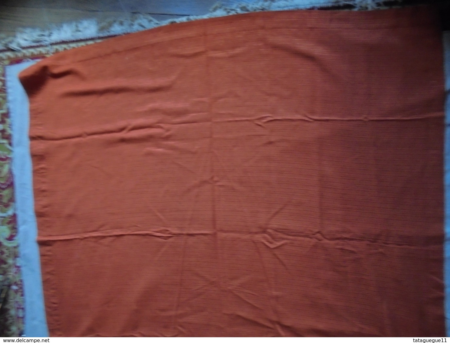 Coupon De Tissu D'ameublement, Rideau - Couleur Orange... Vintage - Spitzen Und Stoffe