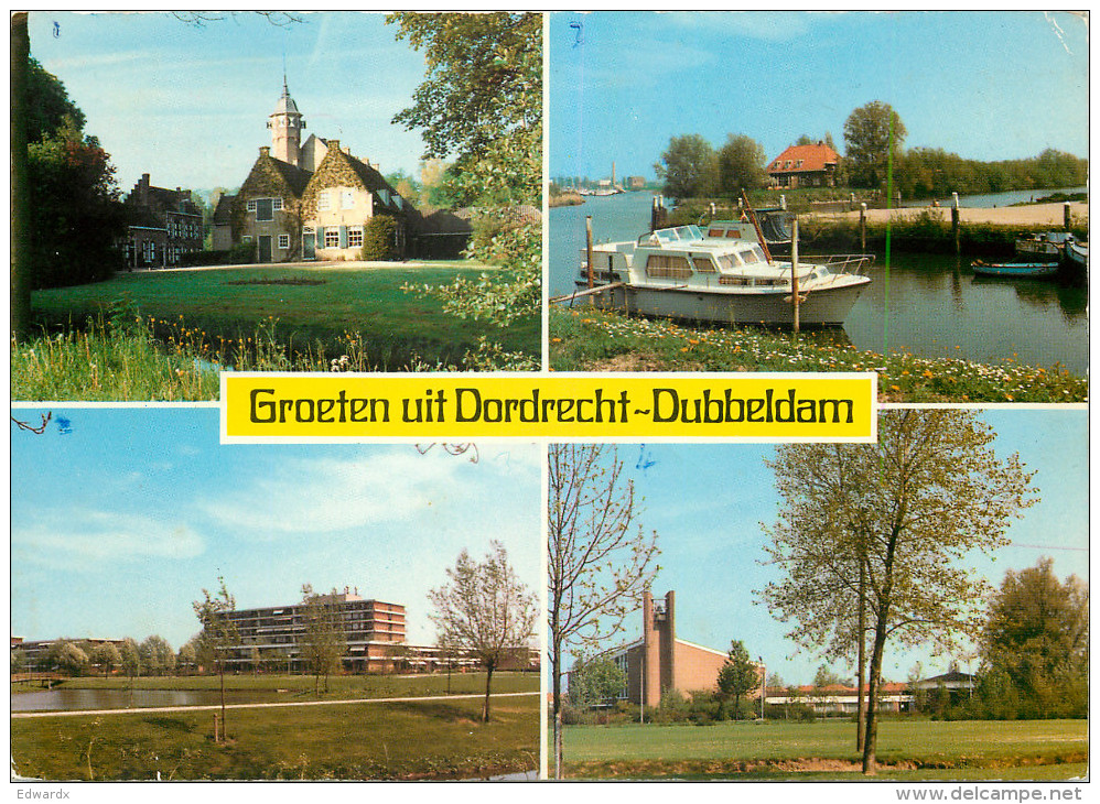 Dubbeldam, Dordrecht, Zuid-Holland, Netherlands Postcard Posted 1982 Stamp + Postage Due Markings - Dordrecht