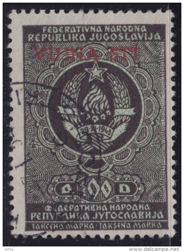 5358. Italy Slovenia VUJA (optd Red) Zone B Revenue Stamp Yugoslavia (100d) R - Yugoslavian Occ.: Trieste