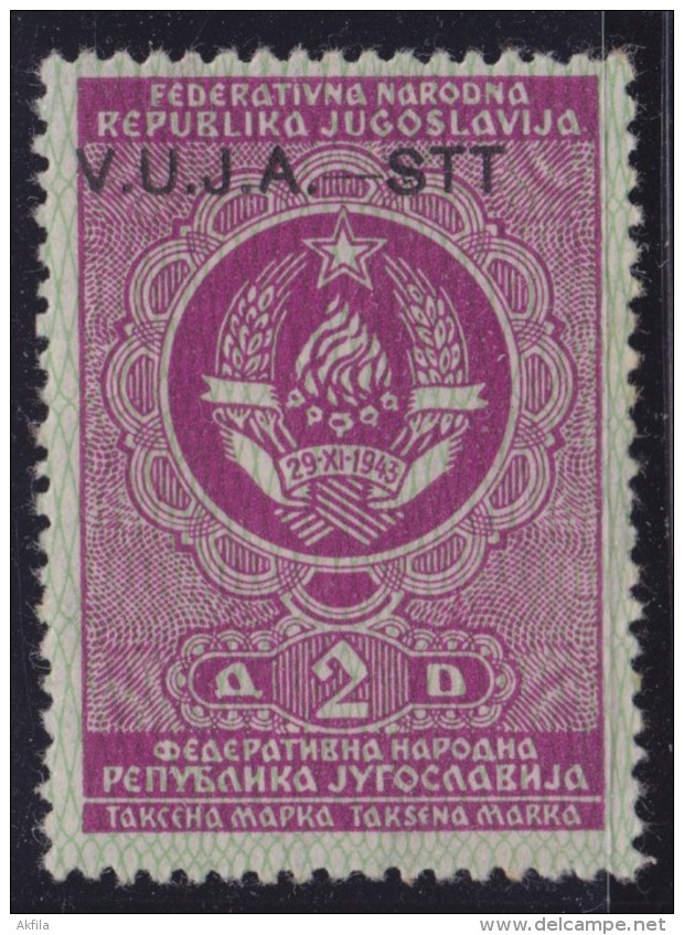 5364. Italy Slovenia VUJA Zone B Revenue Stamp Yugoslavia (2d) R - Steuermarken