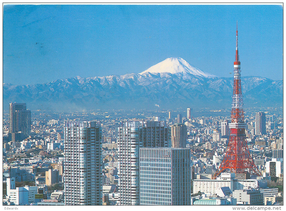 Tokyo Tower, Tokyo, Jordan Postcard Posted 2013 Stamp - Jordan