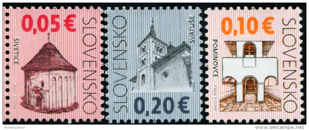 XF0387 Slovakia 2008 Building 3v MNH - Nuovi