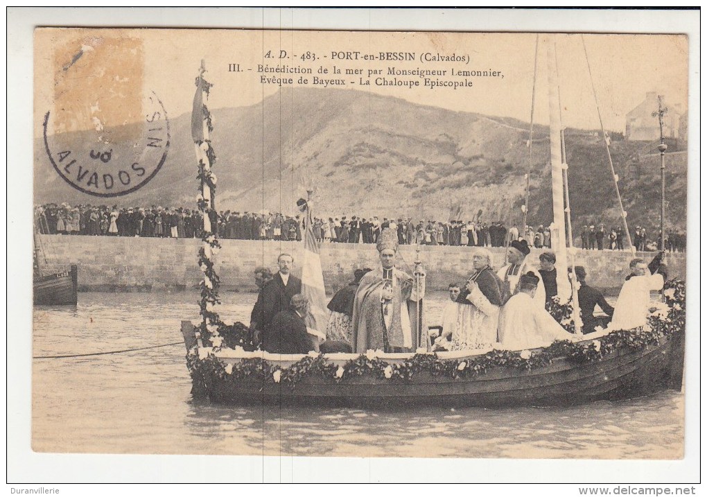 14 - Port En Bessin : Bénédiction De La Mer Par Mgr Lemonnier De Bayeux, Chaloupe épiscopale - Port-en-Bessin-Huppain