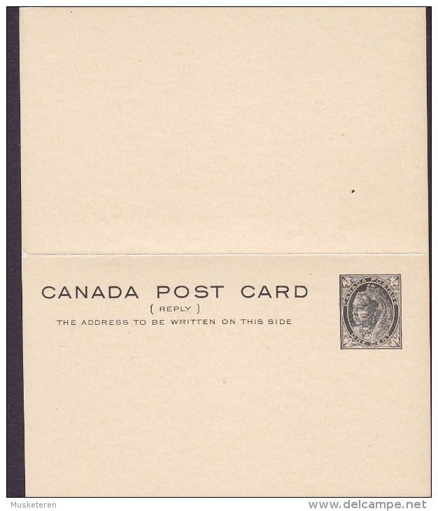 Canada Postal Stationery Ganzsache Entier 1c. Victoria W. Reply Antwort Response Unused (2 Scans) - 1860-1899 Règne De Victoria