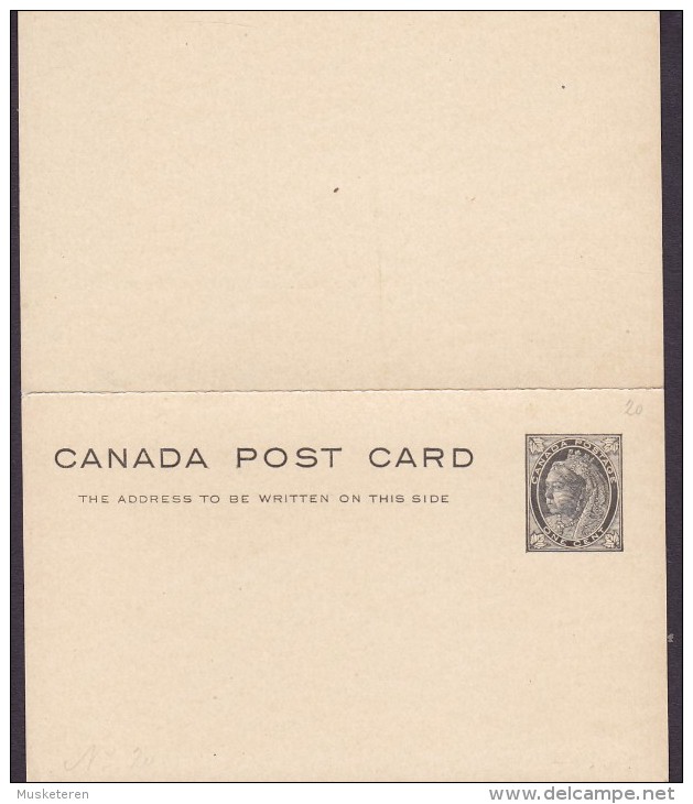Canada Postal Stationery Ganzsache Entier 1c. Victoria W. Reply Antwort Response Unused (2 Scans) - 1860-1899 Reinado De Victoria