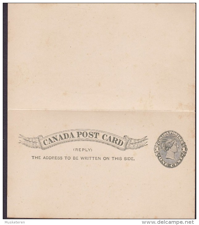 Canada Postal Stationery Ganzsache Entier 1c. Victoria W. Reply Antwort  Response Unused (2 Scans) - 1860-1899 Reinado De Victoria