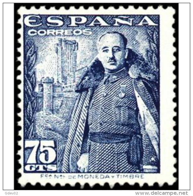 ES1031STV-LFT***1031.España.Spain  Espagne. General FRANCO Y El CASTILLO DE LA MOTA.1948/54. (Ed 1031**) Sin Charnela - Nuevos
