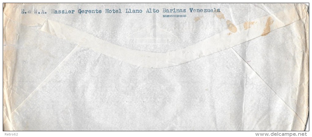 REPUBLICA DE VERNEZUELA &#8594; Privater Brief HOTEL LLANO ALTO 1958 &#9658;POR AVION Venezuela-Suiza&#9668; - Venezuela