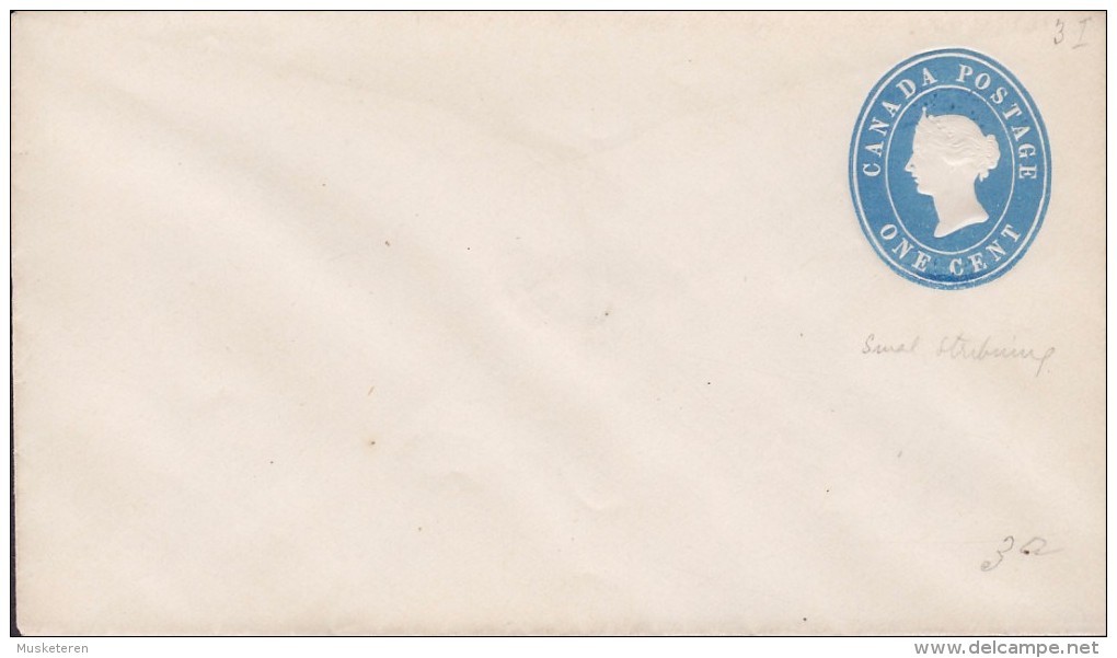 Canada Postal Stationery Ganzsache Entier 1c. Blue Victoria Cover Lettre Unused (2 Scans) - 1860-1899 Reinado De Victoria