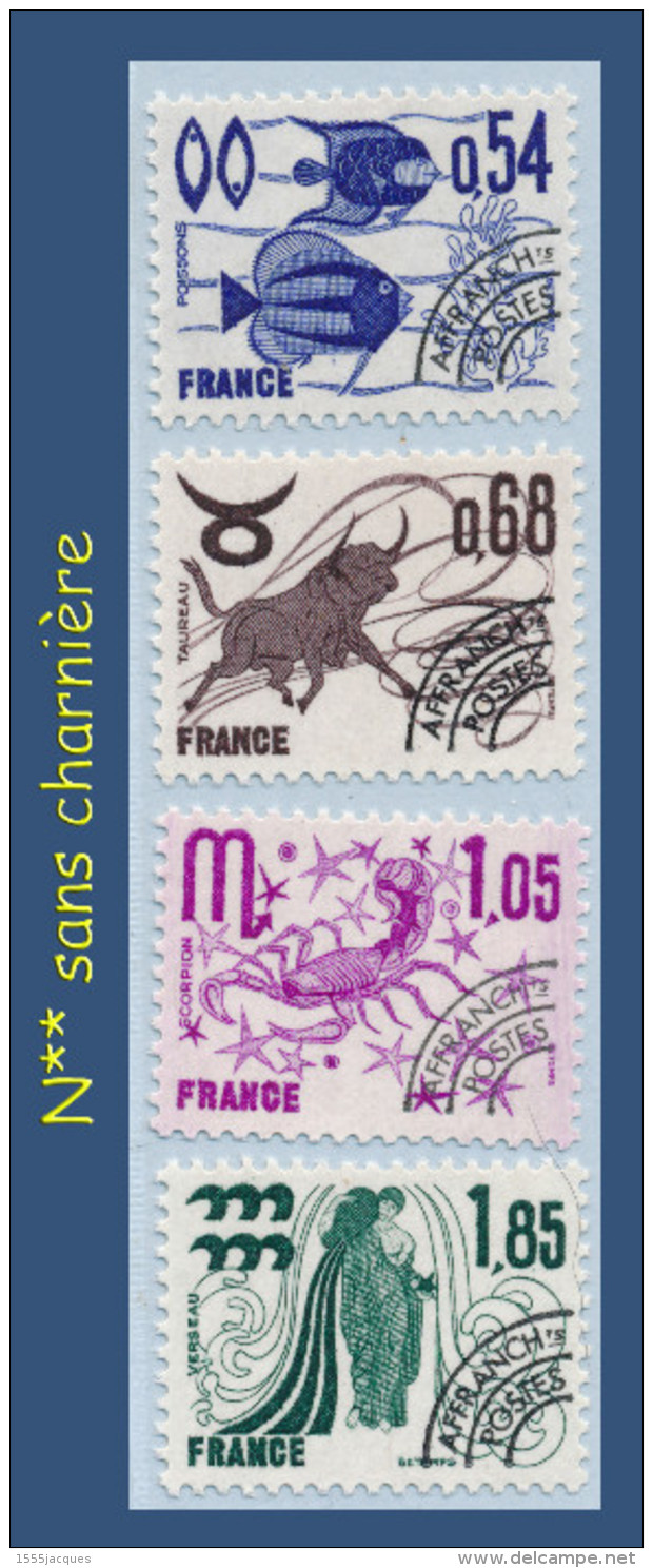 PRÉOBLITÉRÉS N° 146 À 149 - LES SIGNES DU ZODIAQUE (1) 1977 - N** SANS CHARNIÈRE - - 1964-1988