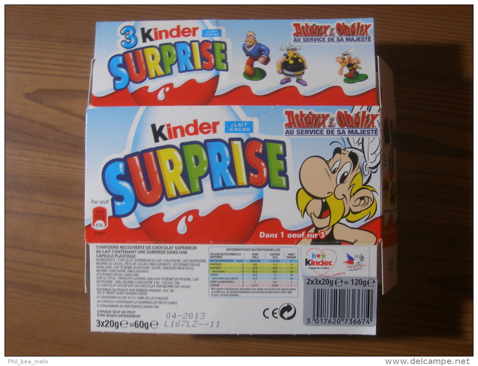 ASTERIX & OBELIX AU SERVICE DE SA MAJESTE - EMBALLAGE KINDER SURPRISE BOITE DE 3 OEUFS - 2012 - BON ETAT - Astérix