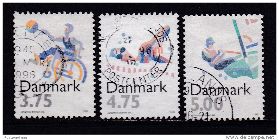 DENMARK, 1996, Used Stamp(s),Olympic Games, MI 1120=1123, #10222, 3 Values Only - Used Stamps