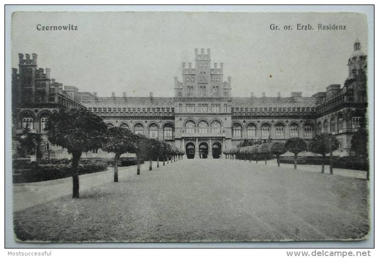 Czernowitz. Kaiserin Elisabeth Denkmal; Gr. Or.Erzb. Residenz - Ukraine