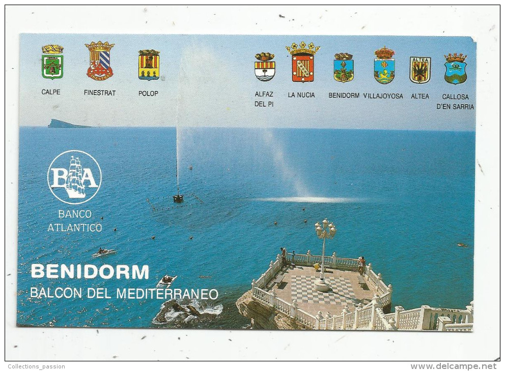 Cp , Carte QSL , Espagne , BENIDORM , Blasons , EB5GGC , Spain , 2 Scans , Balcon Del Mediterraneo - Andere & Zonder Classificatie