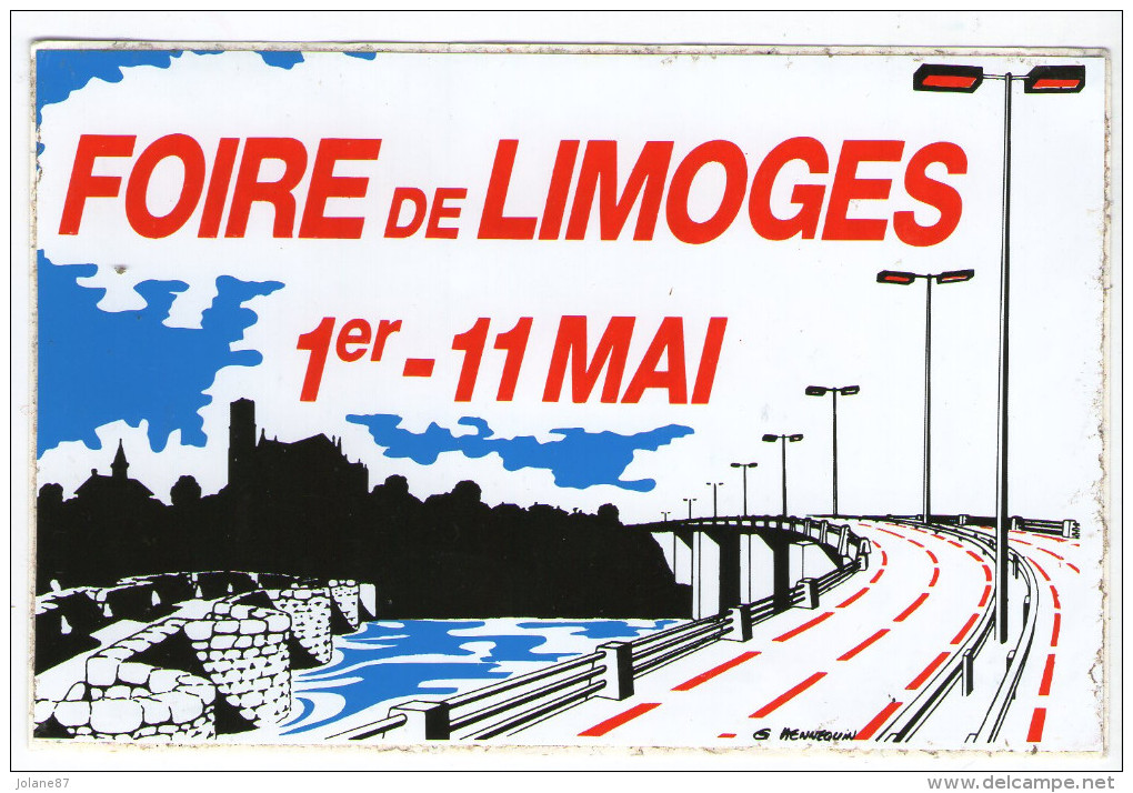 AUTOCOLLANT  87 FOIRE DE LIMOGES     1er   11 MAI - Adesivi